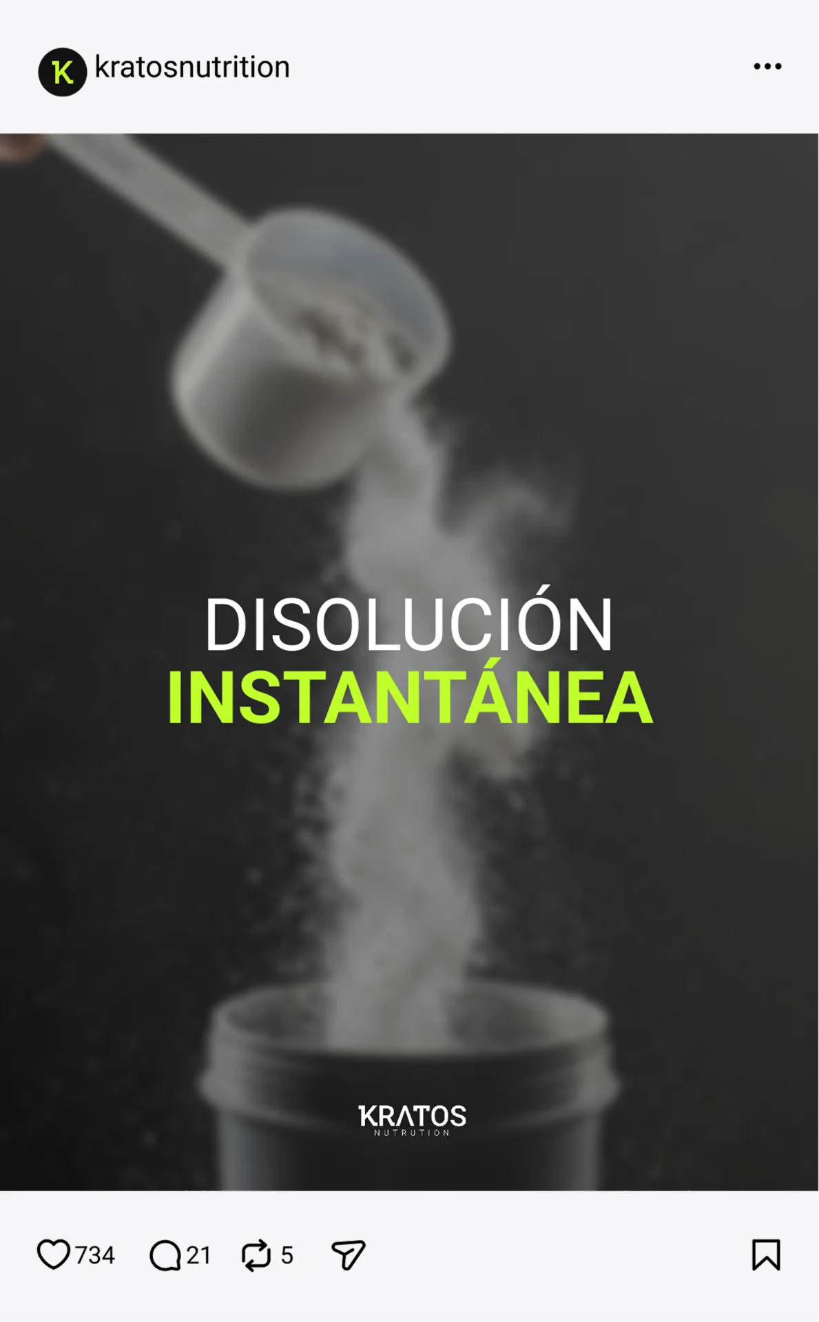 Publicación de Instagram de Kratos Nutrition — post 1